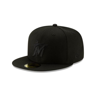 Sapca New Era Miami Marlins MLB 2019 Blackout Basic 59FIFTY Fitted - Negrii